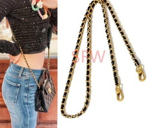Leather+Chain Shoulder Crossbody For CHANEL Purse CF/19/WOC/23/24 Seires - Picture 1 of 15