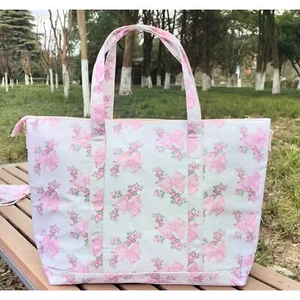 PINK LOVE SHACK FANCY INSPIRED Overnight Luggage Tote Bag Coquette Shabby Chic - Picture 1 of 8