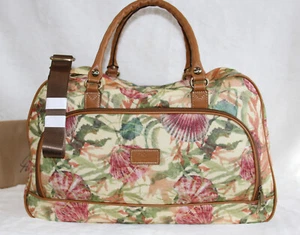 Patricia Nash Gonnesa Overnighter Weekender Travel Duffel Duffle Bag Seashells - Picture 1 of 6