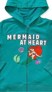 Ariel Little Mermaid Disney Size 4 Zipper Hoodie At Heart Blue Jacket NIP S - Picture 1 of 3