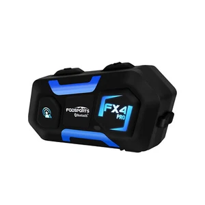 4 Riders Intercom Motorcycle Bluetooth Helmet Headset Moto Interphone FX4 PRO FM - Bild 1 von 12