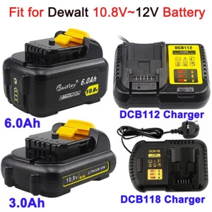 Fit for Dewalt 10.8V 12V 3.0Ah 6.0Ah Li-ion Battery DCB127 DCB120 DCB121 DCB123 - Picture 1 of 19