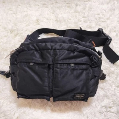 Bolsa de ombro Yoshida Porter Tanker bolsa de cintura preta nylon usada no Japão (boa) - Imagem 1 de 4