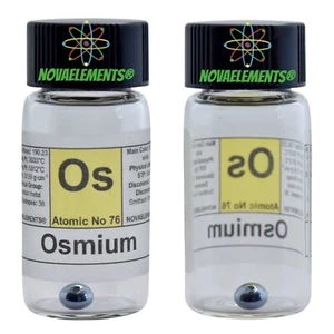 Osmium metal sample 0.5 grams 99.99% in labeled glass vial with certificate - Picture 1 of 5