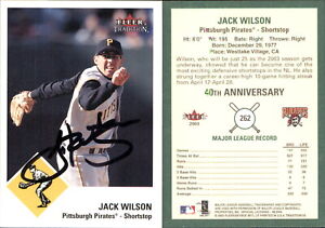 Jack Wilson Signed 2003 Fleer Tradition #262 Card Pittsburgh Pirates Auto AU