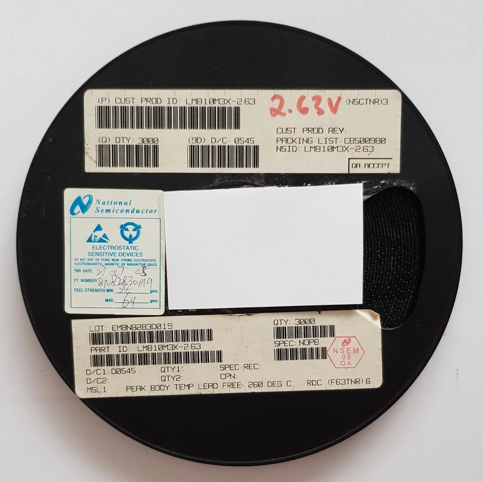 200pcs of NATIONAL LM810M3X-2.63, Microprocessor Reset Circuits 3-Pin SOT23-3 - Image 1 of 1