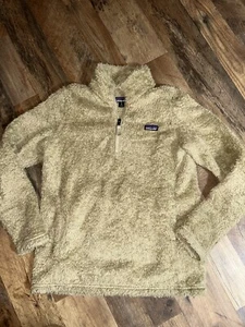 Patagonia Los Gatos 1/4 zip El Cap Khaki Fleece Girls 14 - Picture 1 of 5