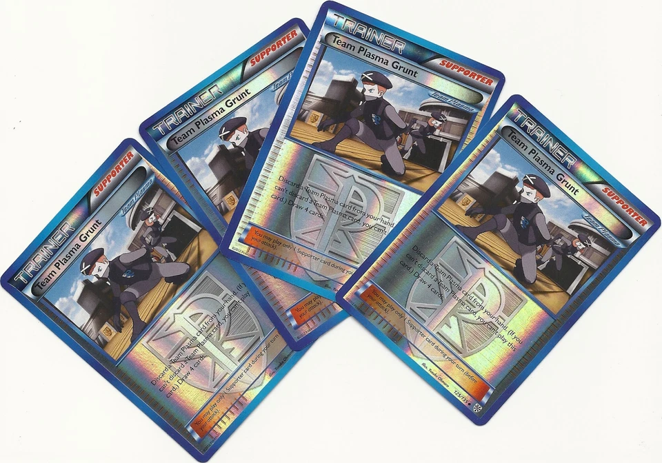 4x TEAM PLASMA GRUNT 125/122 -PLASMA STORM Pokemon Card- REV HOLO-Uncommon- NM/M - Image 1 of 1