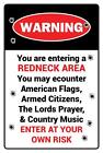 Warning Redneck Area Metal Tin Signs Poster Pub Bar Art Wall Hanging