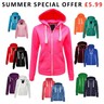 CLEARANCE Ladies Womens Plain Coloured Hoodie Zip Fleece Sweatshirt Jacket Tops