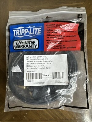 New Tripp Lite Null Modem Gold Cable DB9(F)/P450-006 *6ft/1.8m** - Image 1 of 4