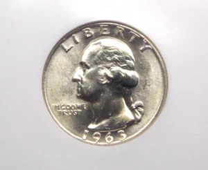 1963 "D" Washington SILVER Quarter 25c NGC MS65 #017 Gem Uncirculated ECC&C, Inc - Picture 1 of 5