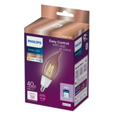 3X LOT Philips 40w Replacement 3.8W BA11 Tunable White Smart WiFi LED Bulb 7231 - Image 1 of 3