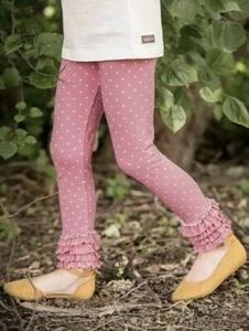 Matilda Jane Perfectly Paired Pink Polka Dot Take Notes Leggings size 8 NWOT - Picture 1 of 3