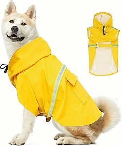 Raincoat pour grands chiots imperméable réfléchissant doggie manteau de pluie réglable