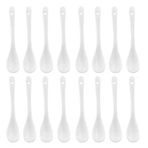 Set Of 16 5-inch White Teaspoons Small Mini Dessert Tasting For Chefs Coffee - Picture 1 of 7