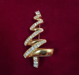 BROCHE PIN DE ÁRBOL DE NAVIDAD DE IMITACIÓN EN TONO DORADO DE COLECCIÓN ENVÍO GRATUITO - Imagen 1 de 2