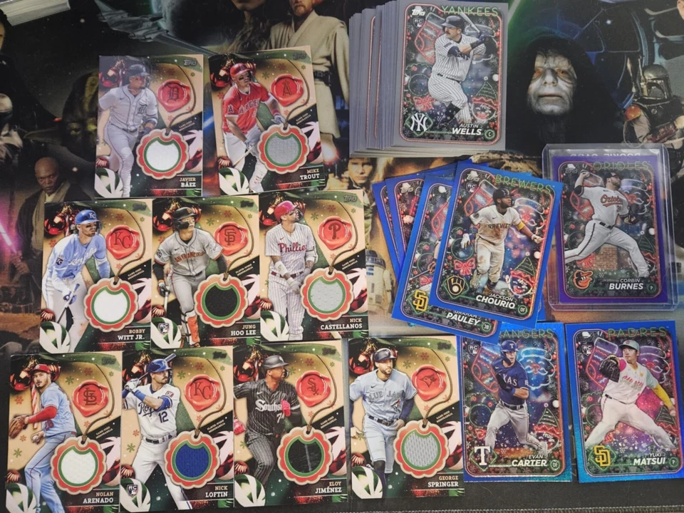 2024 TOPPS HOLIDAY RELIC CARDS grey border blue foil PICK FROM LIST- - Image 1 of 1