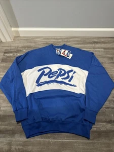Vtg 90s Pepsi Co Sweatshirt Blue Sz L USA Spellout NWT Made in USA - Picture 1 of 8