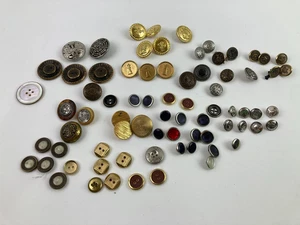 Metal Buttons Lot Regiment Military Deco Silver Gold Tone Assorted Mix Sizes - Picture 1 of 9