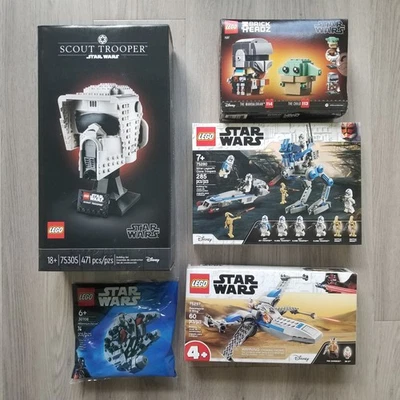 LEGO Star Wars Sets Lot of 4 Sealed Retired 75305 Scout Helmet 75280 75297 75317 - Image 1 of 4