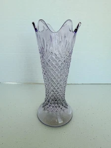 PurpleBud Vase Vintage Blume Diamantschliff Design klar Kristallglas 5,75 Zoll hoch - Bild 1 von 6