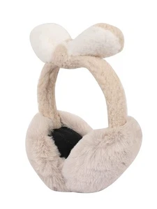 Faux Fur Warmer Ear Muffs Color Beige For Winter P646 - Picture 1 of 5