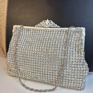 Oroton 1970's Vintage Swarovski Crystal Diamante Clutch Evening Bag - Picture 1 of 17