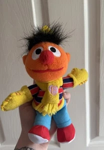 Fisher Price Sesame Street Winter Ernie 9" Beanbag Plush, Gloves Hat, 2002  - Picture 1 of 8