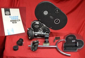 Arriflex 16mm Camera w/ FILM MAGAZINE, LENS, SHOULDER BRACE, PARTS CATALOG - Picture 1 of 24