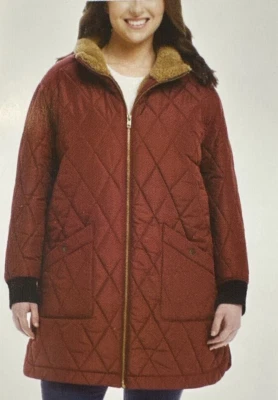 Weatherproof Vintage • Women’s Quilted Coat Jacket • Soft & Warm • Red  • XL - Image 1 of 4