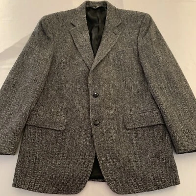 Harris Tweed Wool Blazer Mens 41/42R Herringbone Sport Coat Joseph A Bank New - Image 1 of 4