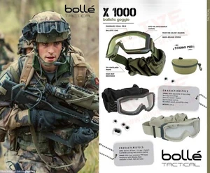 Bolle Tactical X1000 Safety Ballistic Goggles - Airsoft Paintball Army Military  - Picture 1 of 23