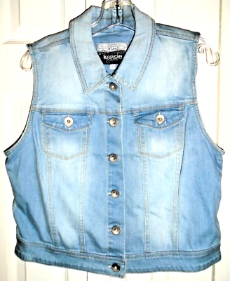 Chaleco vaquero Kensie, botón delantero, mujer talla L Foto 1 de 4