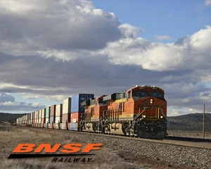 BNSF Abend Stapel Zug stabil Blechschild Logo Foto - Bild 1 von 1