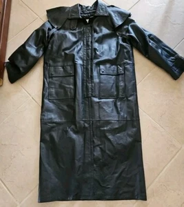 Gabardina de cuero Bike Star para hombre abrigo de cuero de longitud completa para hombre GRANDE USADA EN EXCELENTE ESTADO - Imagen 1 de 5