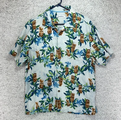Tommy Bahama Tiki Tumble Silk Camp Hawaiian Shirt Men's Size Medium - Image 1 of 4