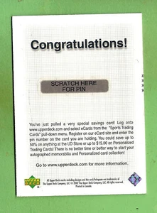 #D389. 2002 UPPER DECK PROMOTIONAL CARD - SMALL  SCRATCH PANEL - Picture 1 of 2