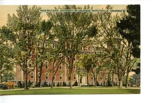 Main Building-University Campus-Fayetteville-Arkansas-Vintage Postcard - Picture 1 of 2