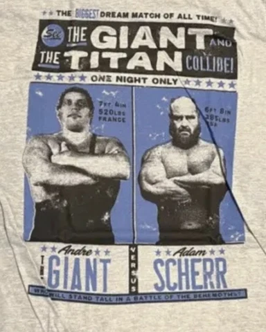 Pro Wrestling Crate Dream Match Andre the Giant Braun Strowman T-Shirt 3XL WWE Cover