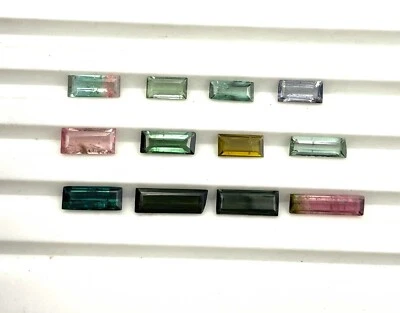 Lote de 11 piedras preciosas sueltas corte baguette de turmalina multi natural 3*6-4*9 mm 5 quilates Foto 1 de 4