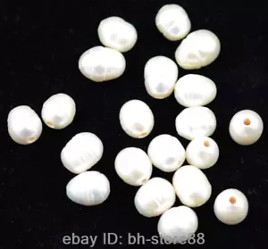 White Ring Freshwater Pearl 10x12mm loose beads 10pcs Big Hole 2mm - Picture 1 of 1