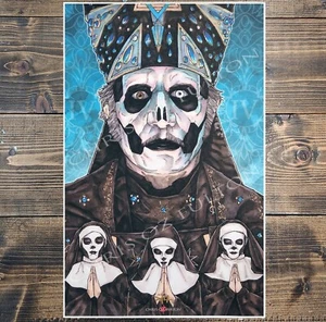 The Band Ghost BC Papa Emeritus 4 11x17 Print Signed by Artist Chris Oz Fulton! - Imagen 1 de 3