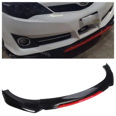 For toyota camry Black+Red Front Bumper Lip Spoiler Splitter Body Kits US Foto 1 de 4