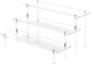 3 Tier Acrylic Display Risers, Large Perfume Organizer Stand, Clear - Picture 1 of 7
