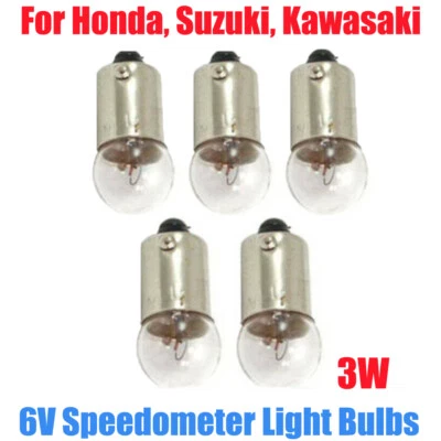 5Pcs 6V 3W Light Bulb Speedometer For Honda C CL CT SL XL 70 #34908-230-000 - Image 1 of 4