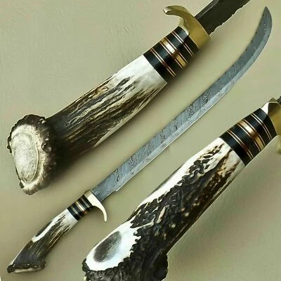 美丽定制手工制作大马士革钢狩猎剑刀/棍柄  — 第 1/4 张图片