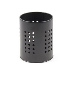 Cutlery Holder 14cm Round Utensil Kitchen Spoon Fork Rack Black - Picture 1 of 2