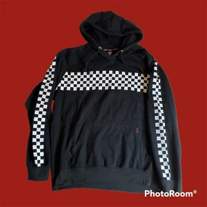 Enter The Void Men's L Hoodie Black & White Check Checkered White Front Pouch - Picture 1 of 10