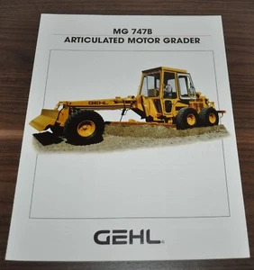 Folleto folleto de especificaciones de motoniveladora articulada Gehl MG 747B - Imagen 1 de 3